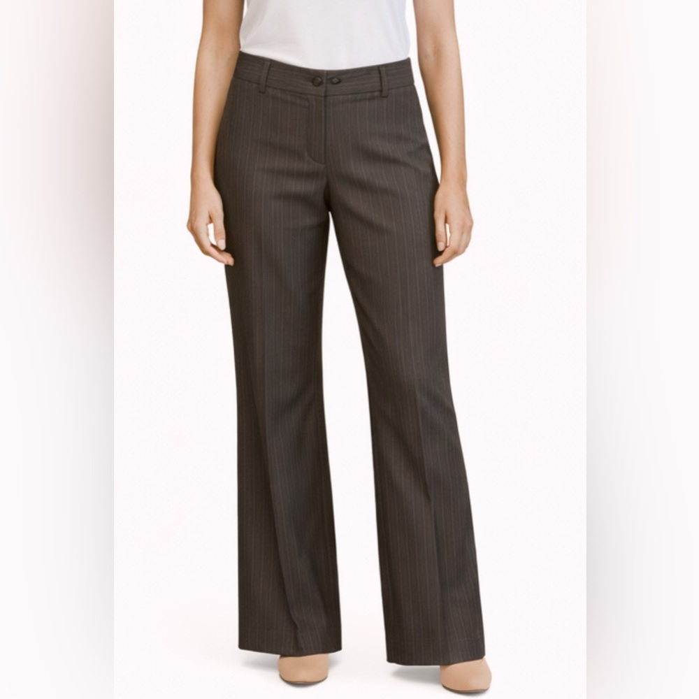 GAP Women's Dark Brown Pinstripe Wide Leg Pants